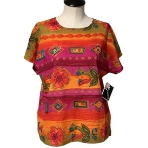 PHOOL‎ NWT 100% Cotton Vibrant Color Blouse - Size S